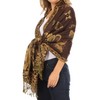 Sakkas Liua Long Wide Woven Patterned Design Multi Colored Pashmina