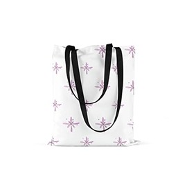 Le Jardin du Lin Printed Shopping Bag with Two Black Long Handles, Foldable Fabric Bag with Two Long Handles, Size: 48 x 55 cm