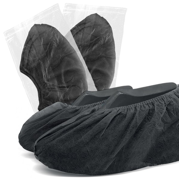 WeCare - Funda protectora para zapatos, color negro, 50 pares, envuelta individualmente