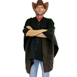 alpaca poncho men ponchos adult wool pancho Spaghetti Western cloak hoodie brown gabanes para hombre hooded mens with hood winter wrap peruvian ruana for serape panchos Reversible Clint Eastwood