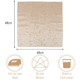 Napkins Golden Wedding Fabric-Like, FainFun Pack of 6 Fabric-Like Napkins Wedding Beige, Premium Wedding Napkins Wedding Gold, 48 x 48 cm, for Wedding, Birthday, Party, Christening