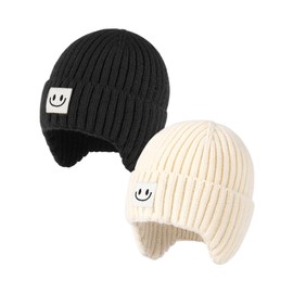 FURTALK Baby Beanie Winter Warm Hats Fleece Lined with Earflap Cute Knit Kids Caps