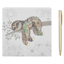 L & P Home & Gifts Simon Sloth Memo Block | Designed By Bug Art | Artistic Square Memo Block For Office, Home or Schools | Murphy Mutt Memo Pad Block With Lovely Designs
