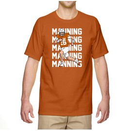 Orange Texas Arch Manning Text Pic T-Shirt Adult Large