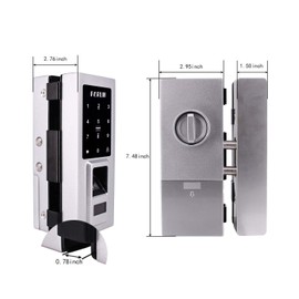 No Drill,Security Biometric Fingerprint Door Lock for Glass Door,Password Door Lock with IC Cards