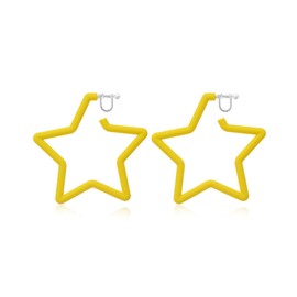 Clip On Hoop Earrings Acrylic Star Statement Earrings Non Piercing Neon Jewelry Accessories Bold 80s 90s Inspired Retro Accessories Jewelry