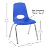 FDP 14" School Stack Chair, Stacking Student Seat with Chromed