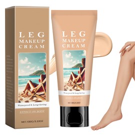 Leg Makeup Waterproof No Transfer, Leg Make Up to Cover Up Tattoo, Concealer Full Coverage for Mature Skin, Long-Lasting Leg and Body Scar Cover Up Makeup, Light Glow, Easy Application (Dark Brown)