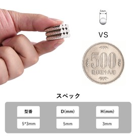 Refrigerator Magnets, World's Strongest Magnet, Strong, Round, 0.2 x 0.1 inches (5 x 3 mm), Set of 60