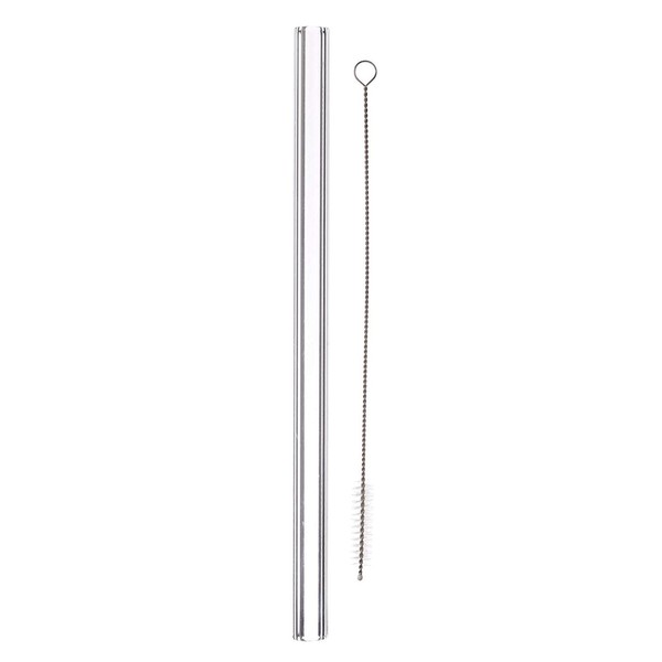 Glass Drinking Straws - Made in the USA - Clear Glass or Decorative Heavy Duty Reusable Eco-Friendly Drinking Straw (ET 12mm 8" - Smoothie Clear Glass)