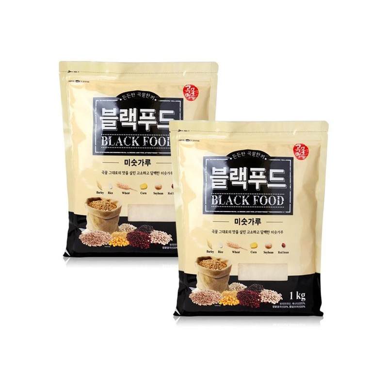 곡물명가 블랙푸드 미숫가루 1kg x2개간식 식사대용 Grain Specialty Black Food