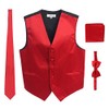 Gioberti Men's Formal 4pc Satin Vest Necktie Bowtie and Pocket