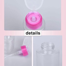 3Pcs 150ml/5oz Push Down Empty Pump Dispenser Bottles Nail Polish Remover Pump Empty Dispenser Bottle with Flip Top Cap for Nail Polish and Makeup Remover