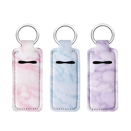 ZIMISI 3PCS Chapstick Holder Car Keychain, Key Fob Holder with Clip, Keychains for Women, Universal Car Key Accessories (Style3)