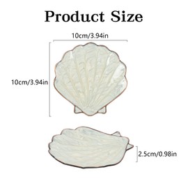 Dmnnlp Shell Jewelry Tray, Alloy Trinket Dish White Decorative Jewelry Organizer for Rings, Earrings, Necklaces and other Small Accessorie -White