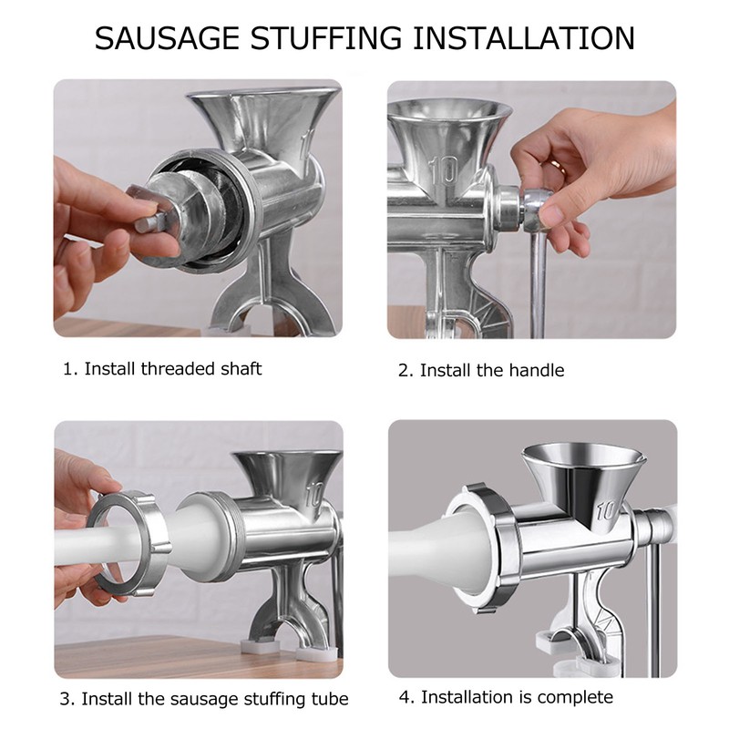 Household Aluminum Alloy Manual Sausage Meat Grinder Pepper Spice Grinding