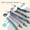 Retractable Scrunchie Lanyard Set, 4 Stretchy Scrunchie Style Neck Lanyards