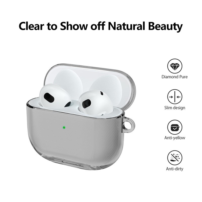 Frylaa Compatible with Airpods 3 Case Clear Pinks, Soft TPU