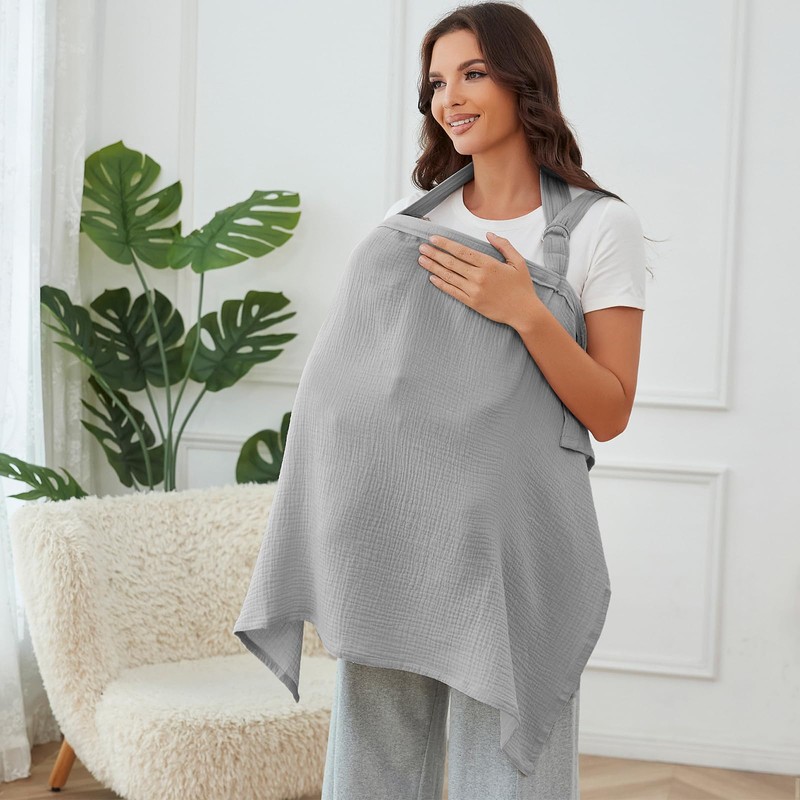 Nursing Cover for Baby Breastfeeding with Rigid Hoop, Breathable Soft