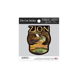 Die Cut Sticker Zion National Park, Utah, The Subway, Contour Vinyl Sticker 1 to 3 inches (Waterproof Decal for Cars, Water Bottles, Laptops, Coolers), Small