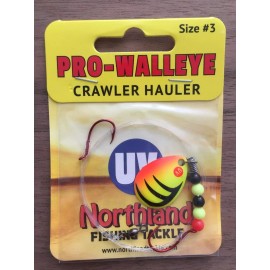 Northland Fishing Tackle - Pro Walleye Crawler Harness Size #3 - Various Colors - UV Fire Perch