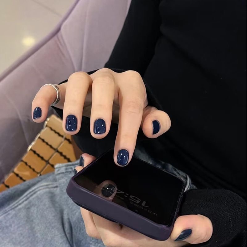 COSMOO 15ml Deep Blue Quick Dry Nail Polish, Black Blue