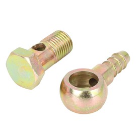 Enwye 1 Set Hollow Screw Hose Barb Bolt Fitting M14x1.5 Iron Set with Tubing Ball Joint 4 Piece Gasket