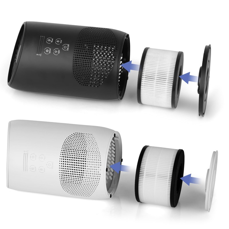 Slevoo Air Purifier Filter Replacement for BS-03, 3-in-1 HEPA Air