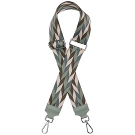 Caspar BSG04 Wide Leather/Textile Shoulder Strap with Silver Carabiner for Handbags, mint