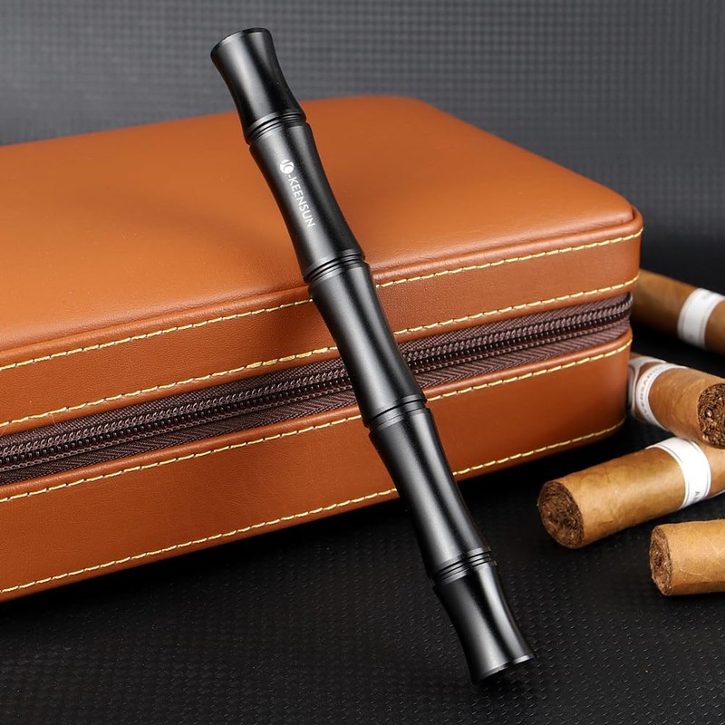 KEENSUN 3-in-1 Cigar Punch Tool Set with Cigar Punch(8mm), Cigar