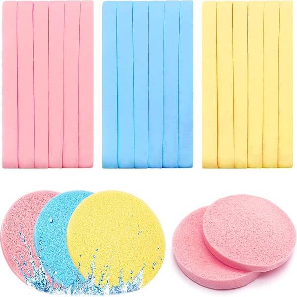 WEFOO 120 Pcs Compressed Facial Sponges, Makeup Removal Exfoliating Face