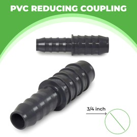 Lakesstory 3/4"" x 1/2"" Barbed Insert PVC Reducing Coupling, Sch 40, Gray