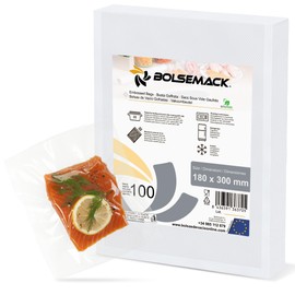 BOLSEMACK Vacuum Bags 18 x 30 cm - Vacuum Bags Pack of 100 for All Vacuum Sealer & Food Vacuum Sealer - Vacuum Bags Very Strong & Tear-Resistant - Vacuum Bags Food BPA Free