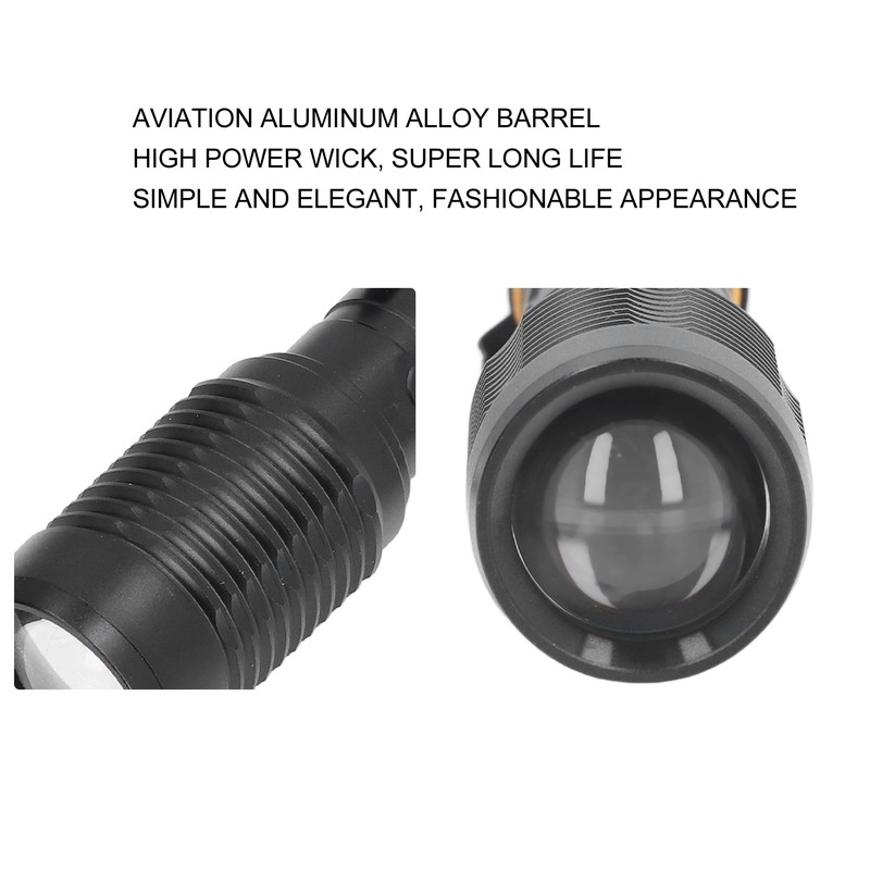 Telescopic Zoomable Flashlight 5 Lighting Modes 5000LM Waterproof Bright Flashlight