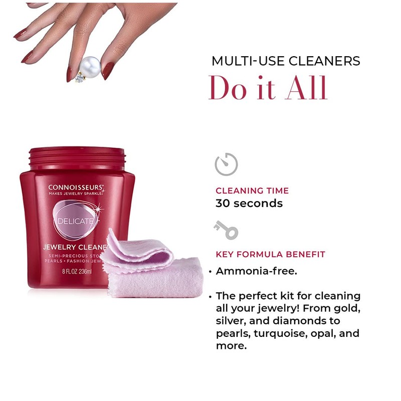 CONNOISSEURS All-Purpose Jewelry Cleaning Kit - Includes Delicate Jewelry Cleaner