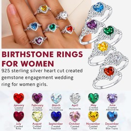 DAYBYDAY Citrine Rings for Women November Birthstone Ring Celtic Rings for Women 925 Sterling Silver Heart Promise Ring Size 6