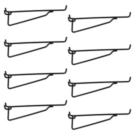 Pegboard Shelf Hooks, 8PACK Metal Utility Hook Set, 1/4 inch Peg Board Organizer Accessories, Shelves and Baskets Brackets, Display and Storage Rack for Garage Workbench Art Craft Office (Black, 8")
