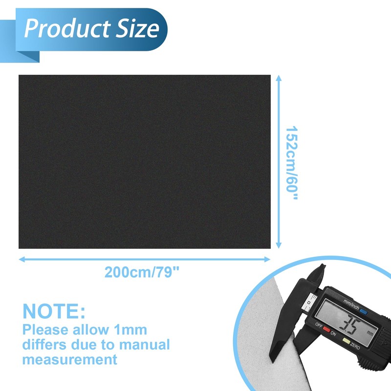 Hedday Black Suede Headliner Fabric 79" L × 60" W