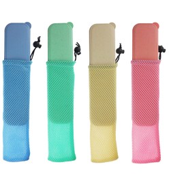 Zelerdo 4 Pack Portable Travel Tableware Storage Box Case for Cutlery Kit (4 Colors)