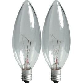 Ge Ceiling Fan Light Bulbs Blunt Tip 40 W 280 Lumens Candelabra 3.19 in. C-7a Clear Carded 2 Pack