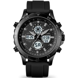 PINDOWS Watches for Men, Waterproof Analog Digital Sport Watches Multifunctional Outdoor Watch LED Backlight, Alarm Stopwatch Calendar.