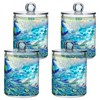 MNSRUU 2 Pack Qtip Holder Organizer Dispenser Peacock Bathroom Storage
