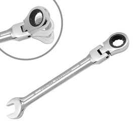 HARSKIYER 8mm Flex Head Ratchet Wrench, 12 Point Chrome Vanadium Steel Combination Spanner with 72 Tooth Ratcheting Gear, Metric Industrial Grade Tool for Automotive and Mechanical Maintenance