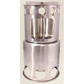 Sanwa Shoji Compact Wood Stove, Stainless Steel, Storage Pouch Included, Lightweight, Trivet Included, Convenient to Carry(Round Round))