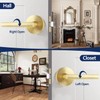 Bonpoly 2 Pack Satin Brass Door Handles, Interior Door Knobs