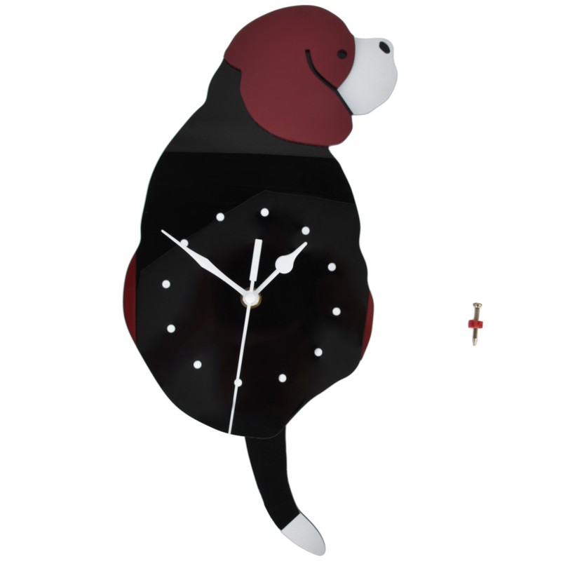 Wall Clock Swing Dog DIY Simple Fashion Silent Frameless Wall