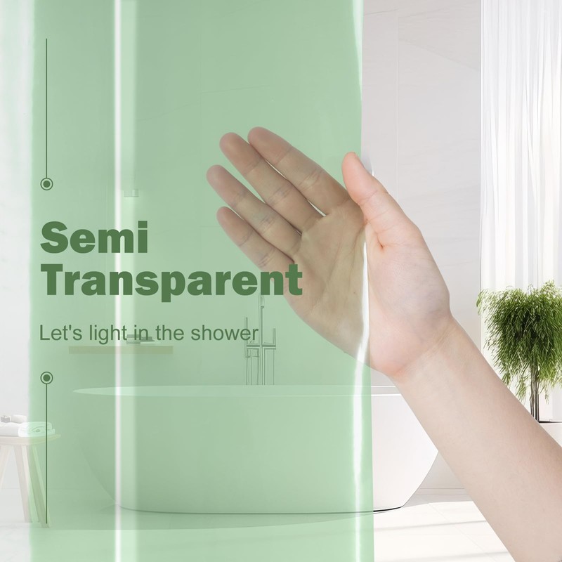 UFRIDAY Green Clear 72 x 84 Shower Curtain Liner,Extra Long