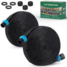 Soaker Hose 100ft (50ft*2), Heavy Duty Garden Hose for DIY Irrigation System,Drip Irrigation Hose Save 80% Water, Leakproof Design, Flexible Water Hose with Holes for Lawn, Garden Bed, Vegetable Field