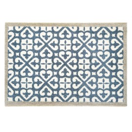 My Mat Harlequin Tile Blue, Nylon Indoor Pattern Washable Doormat for Hallway, Kitchen, Front Door 50x75cm