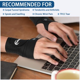 Kenspeed Elastic Wrist Brace Ultra-thin Ulnar Wrist Strap Sports Flexible Wrist Support for TFCC Tear Wrist Widget Carpal Tunnel Brace for Work Wrist Widget Left Wrist Brace Women Men (UPGRD Black- Left, Large)